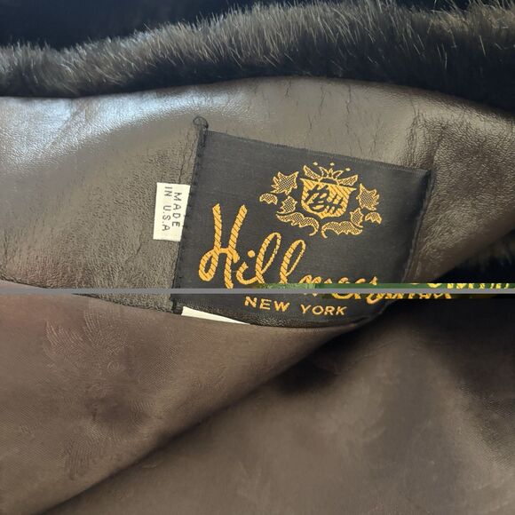 VTG 50s Hillmoor New York Faux Mink Fur Coat Black Brown Mid Century USA Made - Picture 3 of 13
